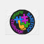 Barefoot Autism Challenge Blanket Fleecedecke (Vorderseite (Horizontal))