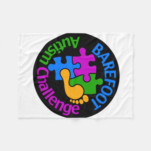 Barefoot Autism Challenge Blanket Fleecedecke (Vorderseite (Horizontal))