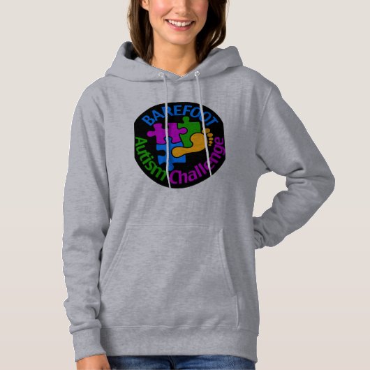 Barefoot Autism Challenge Frauenhoodie Hoodie (Vorderseite)