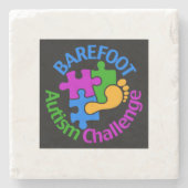 Barefoot Autism Challenge Untersetzer (Vorderseite)