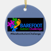 Barefoot Autismus Challenge Circle Ornament (Vorne)