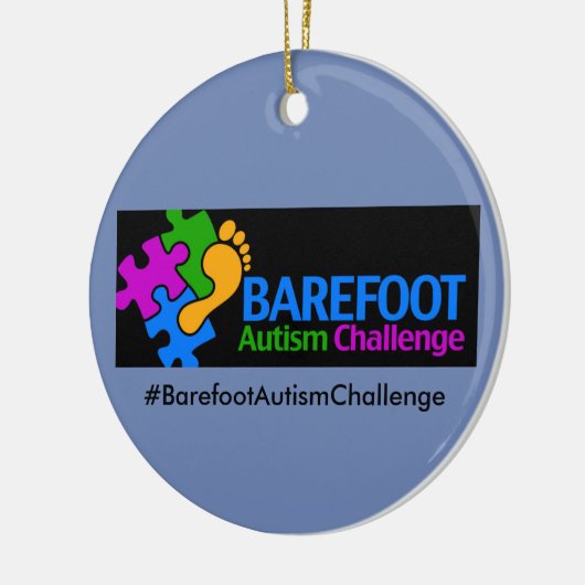 Barefoot Autismus Challenge Circle Ornament (Links)