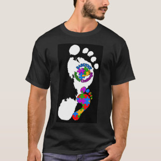 Barefoot Autismus Challenge Logo T - Shirt Männer