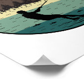 Barefoot Barefooting Ski Wassersport Motorboot Poster (Ecke)