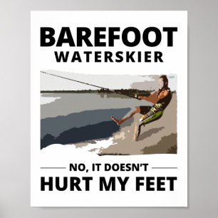 Barefoot Barefooting Ski Wassersport Motorboot Poster