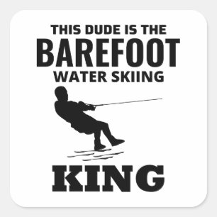 Barefoot Barefooting Ski Wassersport Motorboot Quadratischer Aufkleber