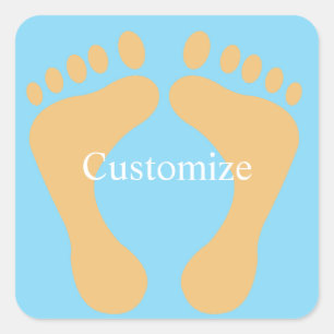 Barefoot Beach Bum Thunder_Cove Quadratischer Aufkleber