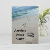 Barefoot Beach Party Einladung (Stehend Vorderseite)