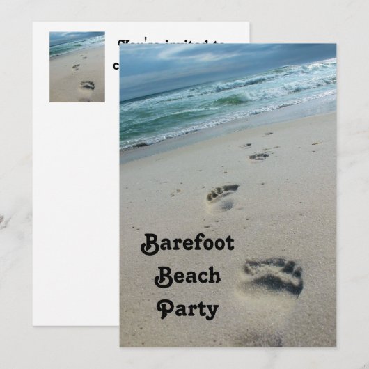 Barefoot Beach Party Einladung (Vorne/Hinten)