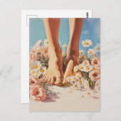 Barefoot Blooms Summer Art Postkarte (Vorne/Hinten)