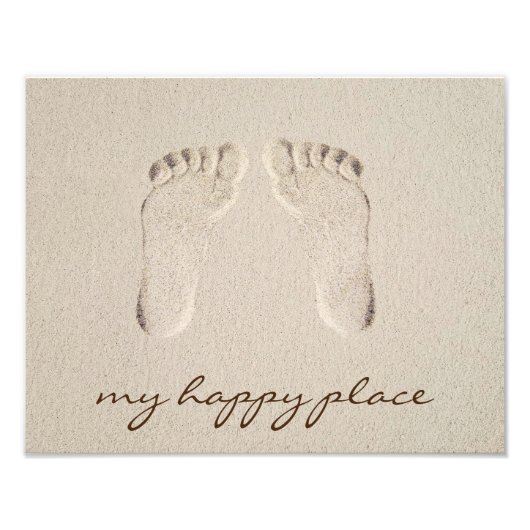 Barefoot Footprint in Sand Fotodruck (Vorne)