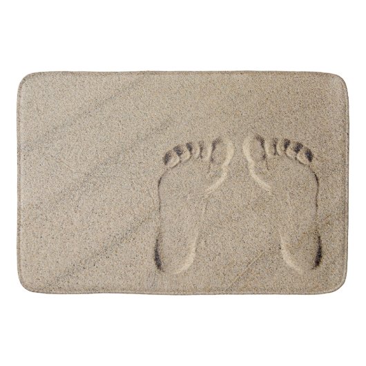 Barefoot Footprints in Sand Badematte (Vorderseite)