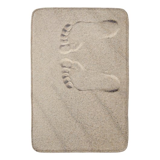 Barefoot Footprints in Sand Badematte (Vorderseite Vertikal)