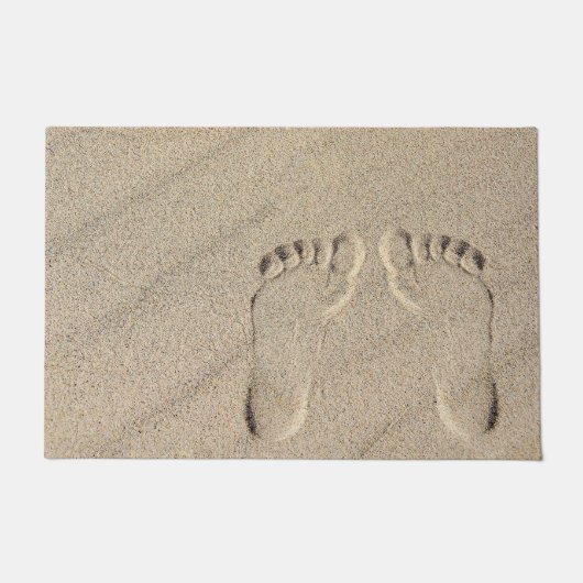 Barefoot Footprints in Sand Fußmatte (Vorderseite)