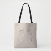 Barefoot Footprints in Sand Tasche (Vorderseite)