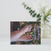 Barefoot für die Holidays Postkarte (Stehend Vorderseite)