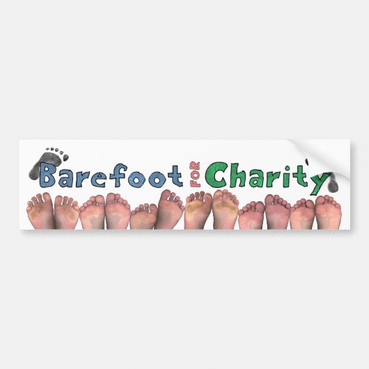 Barefoot für Wohltätigkeit Autoaufkleber (Vorne)