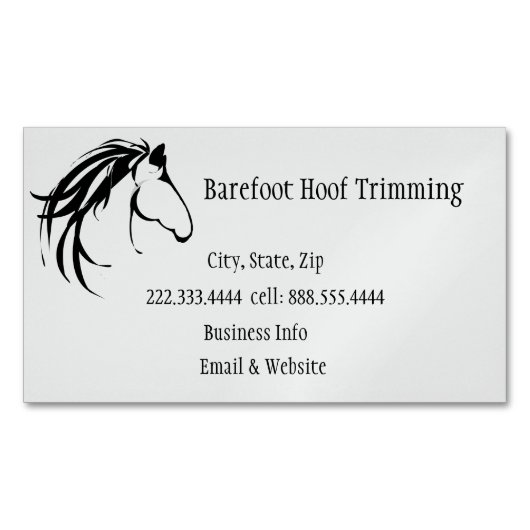 Barefoot Hoof Trimming Classic Horse Logo Magnetische Visitenkarte (Vorderseite)