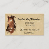 Barefoot Hoof Trimming Farrier Fun Horse Logo Visitenkarte (Vorderseite)