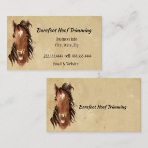 Barefoot Hoof Trimming Farrier Fun Horse Logo Visitenkarte