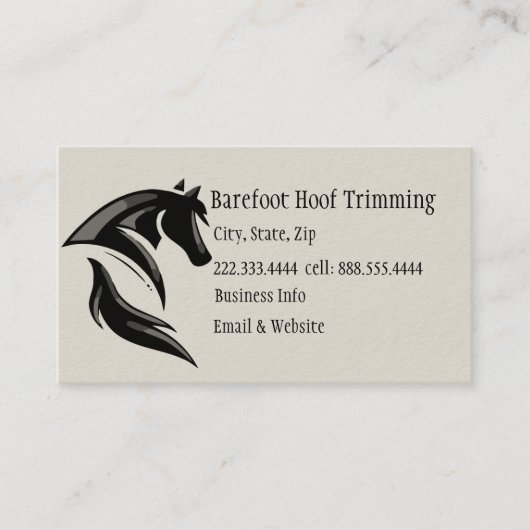 Barefoot Housing Trimming Schwarz-weiße Kunst Visitenkarte (Vorderseite)