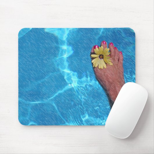 Barefoot im Regen Mousepad (Mit Mouse)