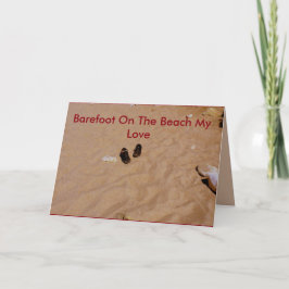 Barefoot On Beach Valentine Card Feiertagskarte