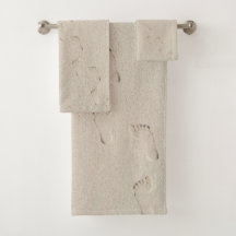 Barefoot Prints in Beach Sand