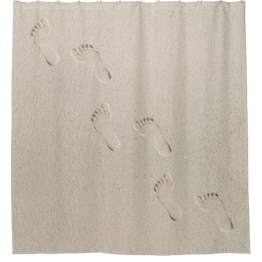 Barefoot Prints in Beach Sand Duschvorhang (Vorderseite)