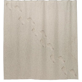 Barefoot Prints in Beach Sand Duschvorhang