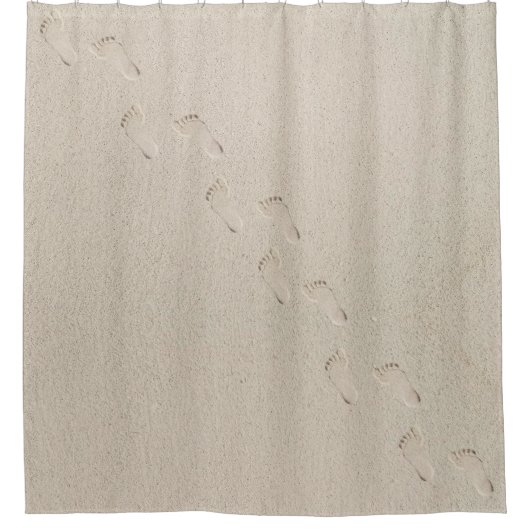 Barefoot Prints in Beach Sand Duschvorhang (Vorderseite)