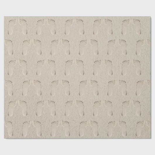 Barefoot Prints in Beach Sand Geschenkpapier (Flach)