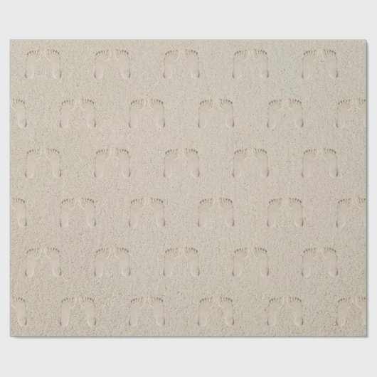 Barefoot Prints in Beach Sand Geschenkpapier (Flach)