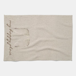 Barefoot Prints in Beach Sand Geschirrtuch
