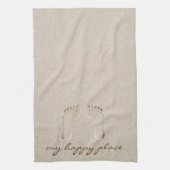 Barefoot Prints in Beach Sand Geschirrtuch (Vertikal)