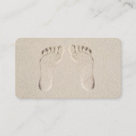 Barefoot Prints in Beach Sand Visitenkarte