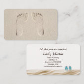 Barefoot Prints in Beach Sand Visitenkarte (Vorne/Hinten)