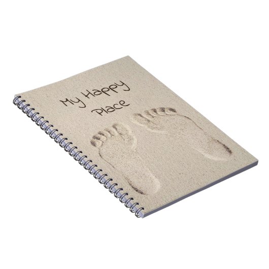 Barefoot Prints in Sand Notizblock (Rechte Seite)