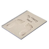 Barefoot Prints in Sand Notizblock (Linke Seite)