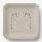Barefoot Prints in Sand Pappteller (Vorderseite)