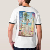 Barefoot Sunset Stroll – Tropical Beach Art  T-Shirt (Rückseite)