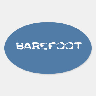 Barefoot Wasserhintergrund "barfuß" sicker Ovaler Aufkleber