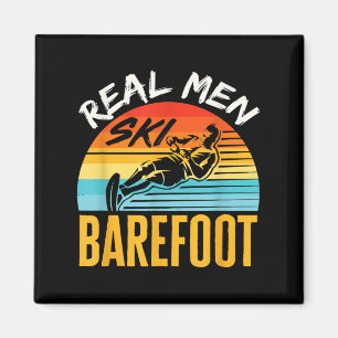 Barefoot-Wasserskiläufer Lustiger echter Mann Ski Magnet