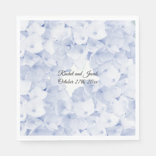 Barely Blue Hydrangea Wedding Paper Napkins Serviette (Vorderseite)