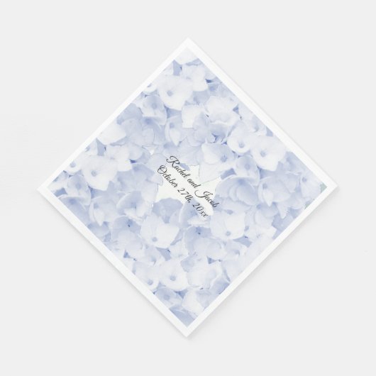 Barely Blue Hydrangea Wedding Paper Napkins Serviette (Ecke)