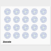 Barely Blue Hydrangeas Classic Round Sticker (Blatt)