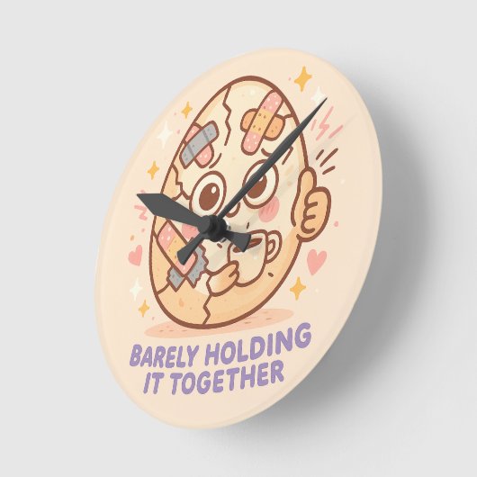 Barely Holding It Together Runde Wanduhr (Winkel)