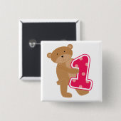 Bären 1. Geburtstag T - Shirt und Geschenke Button (Vorne & Hinten)