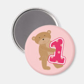 Bären 1. Geburtstag T - Shirt und Geschenke Magnet (Vorderseite/Rückseite)