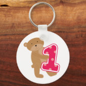 Bären 1. Geburtstag T - Shirt und Geschenke Schlüsselanhänger (Vorderseite)